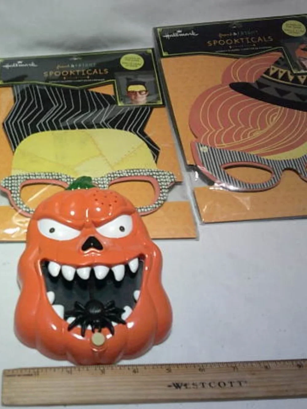 NEW LOT 3 HALLMARK SPOOKTICALS NOVELTY GLASSES & TALKING DOORBELL FLASHING EYES